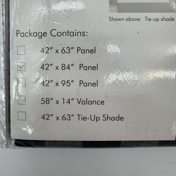 Buffalo Check Window Curtain Panel 42" x 84" Navy Blue Checkered Decorative - Picture 2 of 7